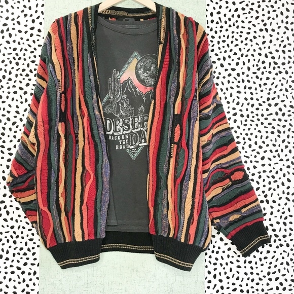 jf j.ferrar Sweaters - Vintage JF J. Ferrar |  Rainbow Striped Cardigan